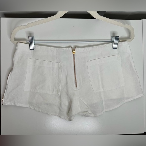 100% Capri White linen Jacket and Short Set - Picture 13 of 14